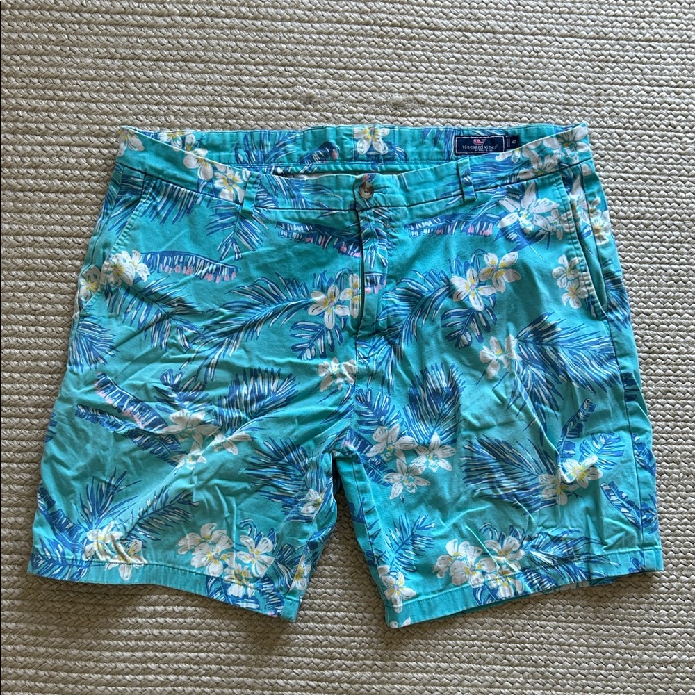 Vineyard Vines Blue and Green Patterned Shorts